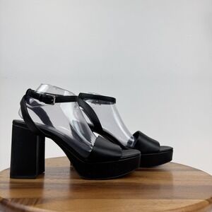 New NWOB Womens Nordstrom Rack Ansel Black Platform Heeled Sandals Size‎ 11 M